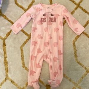 Little Sister fleece onesie foot pajamas